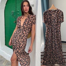 Realisation Par Women's Floral Silk Single Breasted Dress
