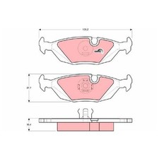 Satz Bremsbeläge Bremsklötze hinten für BMW 3 er E30 5 E28 6 E24 id88734
