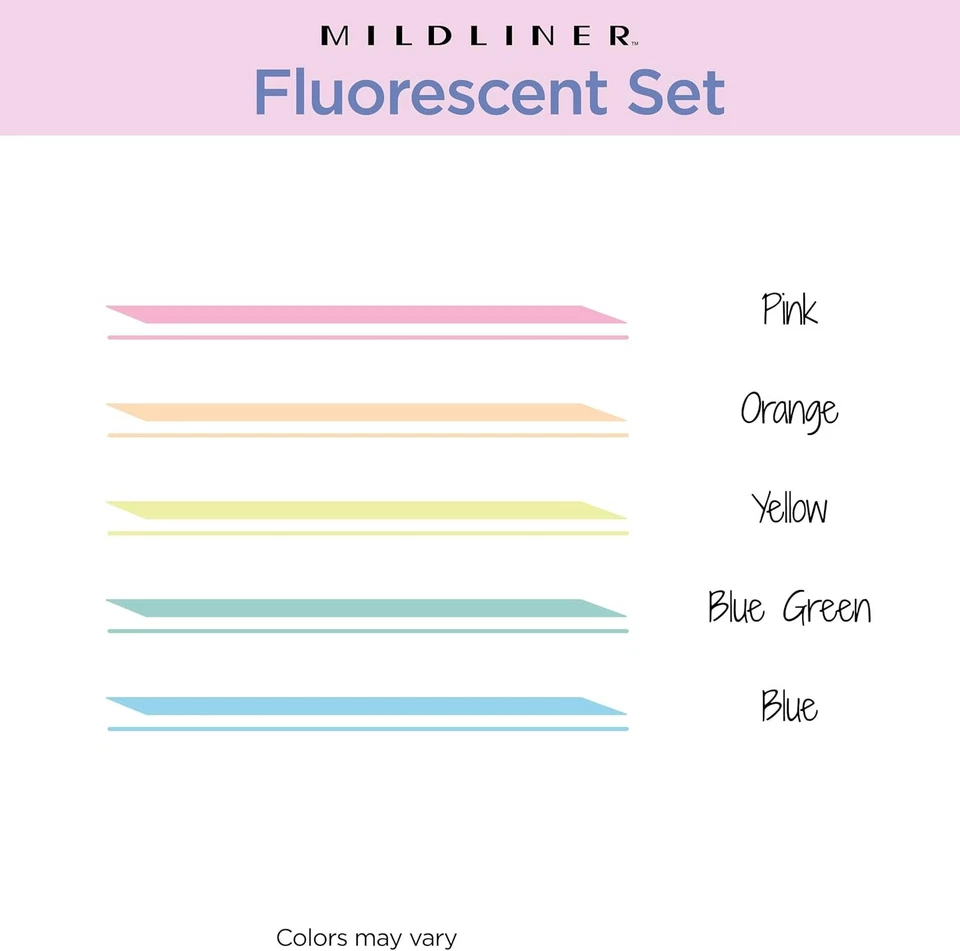 Ручка-зебра Mildliner двухсторонняя 5 штук (упаковка из 1), флуоресцентная A - Изображение 3 из 4