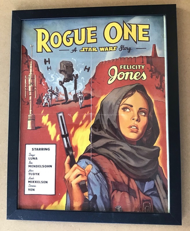 Alexey Kot Rogue One A Star Wars Story 1940's Poster Pulp Style 9"x12" Framed!