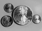 4 -Beautiful Liberty rounds .999 fine silver - 1 troy oz, 1/4 & (2) 1/10 troy oz