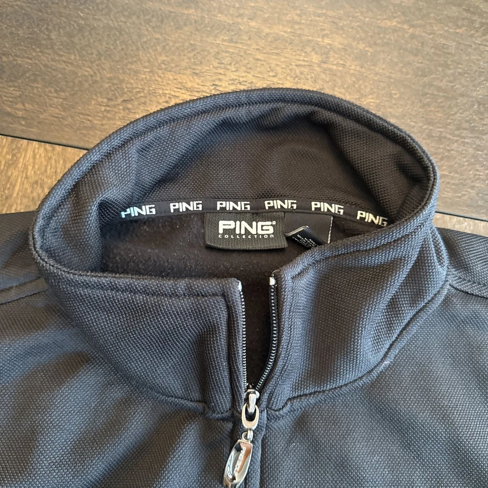 Мужской пуловер для гольфа PING на четверть молнии - черный - Изображение 4 из 4