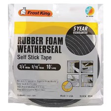 Frost King R534h Spnge Rubber Foam Tape, 3/4Inx10 Ft, 8 Mil, Insert Color: Black
