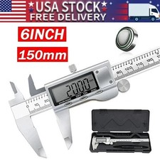 6" 150mm Digital Vernier Caliper Metal Electronic LCD Micrometer Measuring Gauge