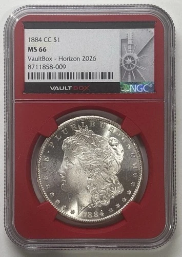 1884-CC NGC MS66 Silver Morgan Dollar Carson City Red Core Rare Label