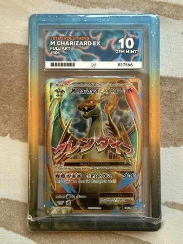Pokémon TCG M Charizard EX 2016 Evolutions Full Art Rare Ace 10 (PERFECT SUB)