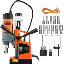 Magnetic Drill Press 1.57" 40mm 1450W 12500N Mag Drill with 11pc Bit Set