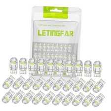 194 LED Light Bulb White 6000K Pack of 30, 168 2825 W5W T10 Wedge COB Bulbs