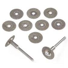 10Pcs Diamond Cutting Wheel Coated Metal Cut-off Disc 1/8" Shank for Dremel Tool