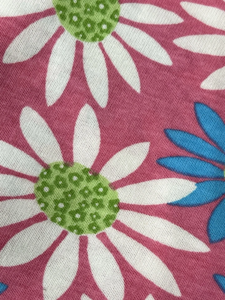 Knit Fabric 4 Yards 58” Wide Daisy Blue Pink White Patti 5239 Antex California - Image 3 of 4