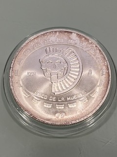 1997 Mexico Disco De La Muerte 5 Pesos 1 Onza oz Silver .999