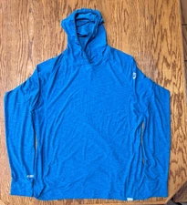 NRS Mens SunHoodie Mediterranea Blue Size XL Sun Protection Outdoors