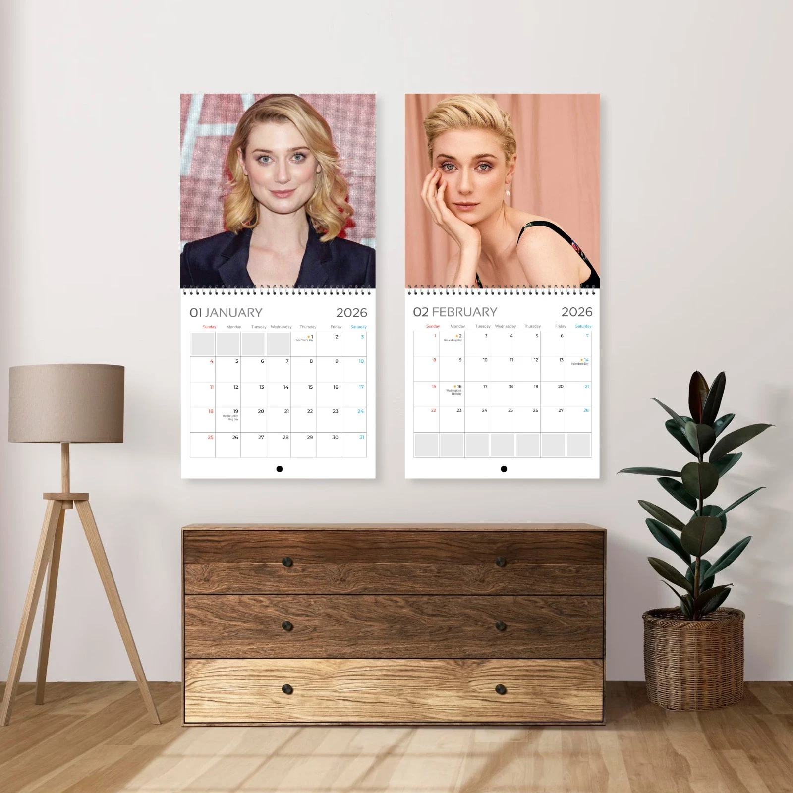 Elizabeth Debicki 2026 Wall Calendar, 12-Month Celebrity Fan Gift
