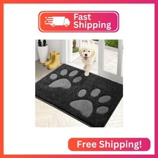 PURRUGS Dirt Trapping Door Mat Indoor Entrance, 24" x 35.5", Charcoal