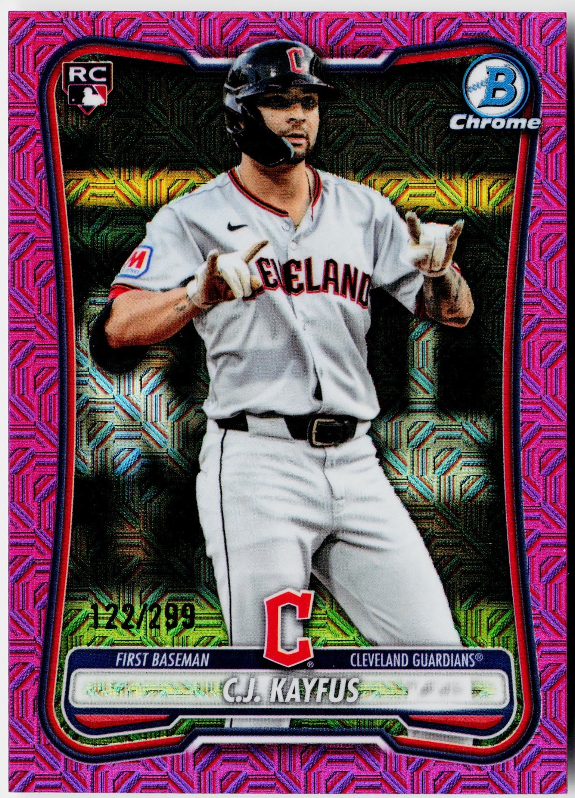 2026 Bowman Chrome C.J. Kayfus RC Purple Mojo Refractor /299