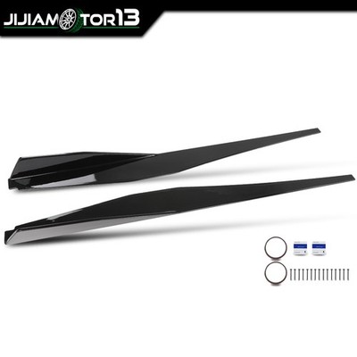 Fit For 20-23 Corvette C8 5VM Side Skirts Extension Panel Lip Gloss Black