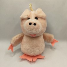 Vintage R. Dakin Co. Pink Pig Plush Stuffed Animal Toy 1980 6  San Francisco