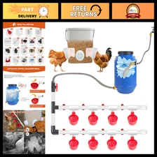 Complete DIY Chicken Waterer Feeder System - 68 Accessories, Water Cups, PVC, Fl