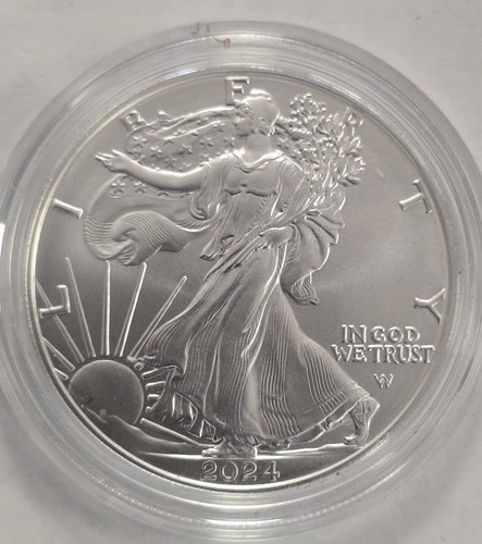 2024 W 1 ozt, 999 pure American Silver Eagle, UNCIRCULATED coin (P5X1)