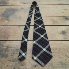 Vtg Polo Ralph Lauren Blue Label Plaid Cotton Neck Tie Green Pony | Made in USA