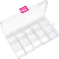 15 Grids Plastic Bead Organizer Box, Organizer Container Storage Box, Dividers f
