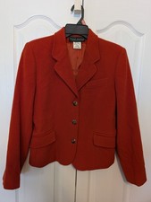 Harve Benard By Benard Holtzman Womens Wool Blazer Orange Sz 10