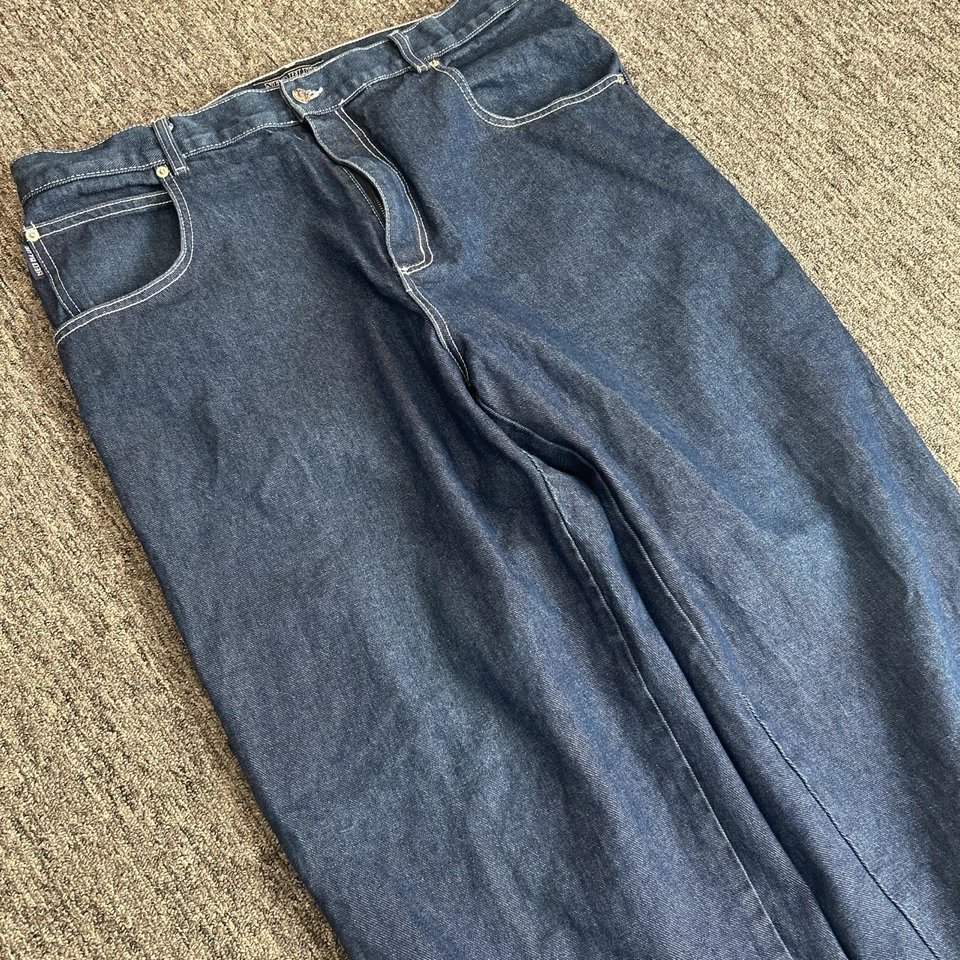 Pantalones de mezclilla vintage Y2K holgados hechos en EE. UU. Neo azul carpintero talla 38x32 Foto 3 de 4