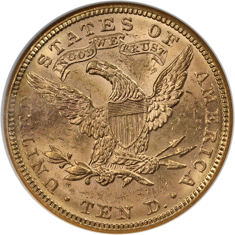 1882-P Liberty Gold $10 ANACS MS61 Old Soap Box Holder Nice Strike - Image 2 of 4