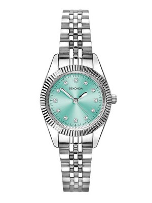 Sekonda Francis 26 mm Damen-Analoguhr rund silber mit silbernem Armband