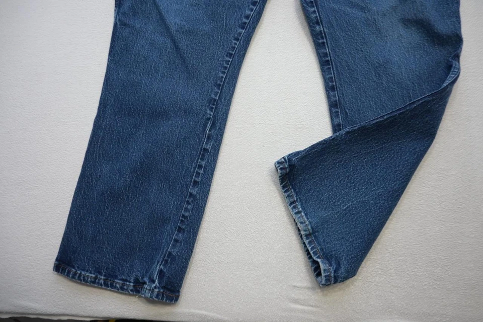 Pantalones de mezclilla azules elásticos corte vaquero occidental Wrangler 947STR para hombre talla 42 x 30 Foto 3 de 4