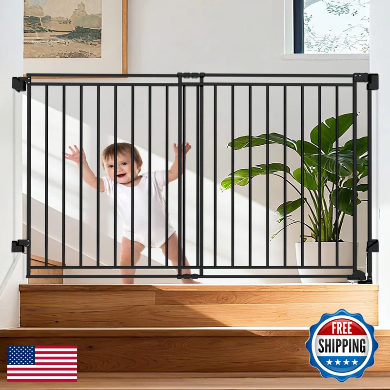 Pravoluxmax 34-53 No Bottom Bar Baby Gates Dog Gate For Stairs 39 Extra Tall
Opens in a new window o
