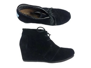 black suede toms wedges