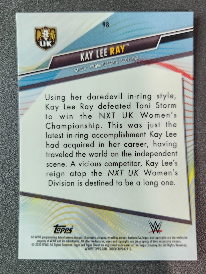 2020 WWE Topps FINEST UK #98 KAY LEE RAY (RC) ROOKIE - Image 2 of 2