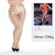 70D Plus Size Glossy Pantyhose Tights Anti-Run Oily Shiny Dance Stockings 220lbs