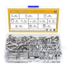 Sutemribor 304 Stainless Steel Wire Rope Cable Thimbles Kit 