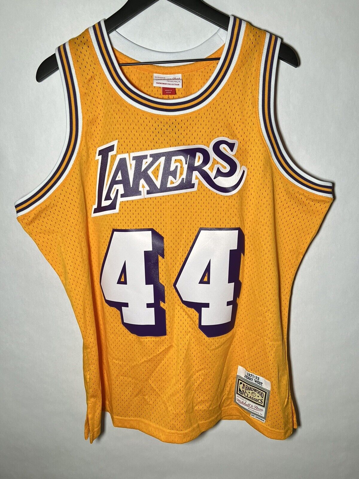 Los Angeles Lakers Jerry West Road Swingman Jersey By Mitchell & Ness -  Light Gold - Mens