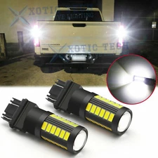 White 3157 LED Backup Reverse Light Bulbs for Chevy Silverado 1500 1999-2013 2x