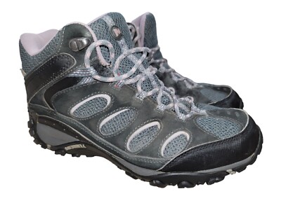 Merrell Moab 2 Mid Women's 8.5 Black Sea Fog Purple Hiking Boots Leather Trail