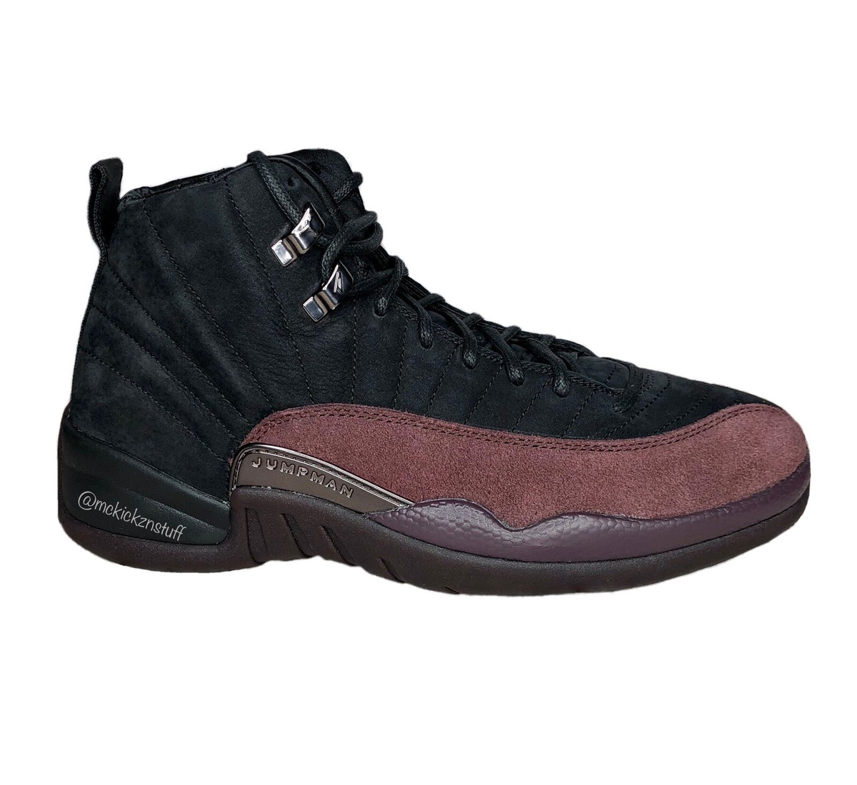 A Ma Maniere Wmns Air Jordan 12 Retro SP Black Burgundy Size 10W