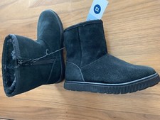 Girls' Hannah Zipper Winter Shearling Style Boots - Cat  Jack Jet Black 13