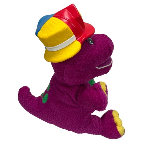 Vintage 2001 Singing Fireman Barney The Dinosaur Doll - Barney & Friends - Foto 6 di 12