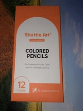 Shuttle Art 12 Pre-Sharpened Colored Pencils