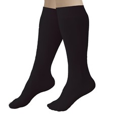 CRS Cross Figure Skating Socks, 2 Pair Knee High Tights Ice Skates Dance Black