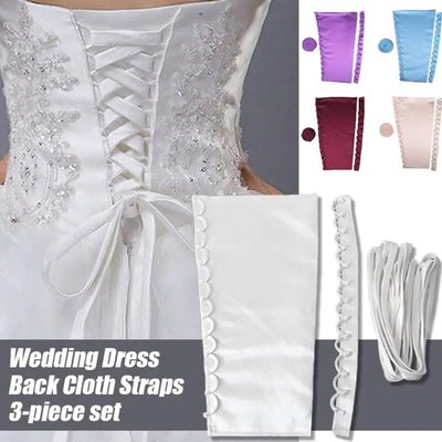 Elegant Laceup Back Set Wedding Dress Corset Back Kits with Buttonhole Cord Rope