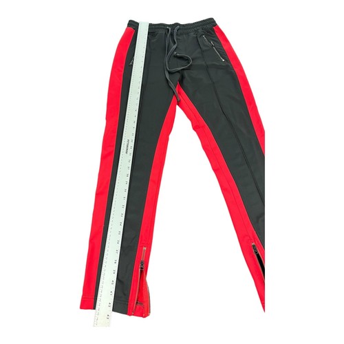 Ninth Hall Jogger Sweatpants Black Red Pockets Drawstrings Zip Ankle Mens Medium - Picture 7 of 8