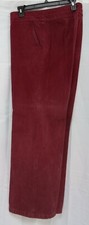 LIZ CLAIBORNE Audra Size 12 Women's Long Pants Wide-Leg Maroon Flat Front