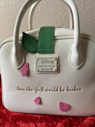 LOUNGEFLY Princess Disney Beauty And The Beast 30th Anniversary Rose Bag Purse - Picture 2 of 9