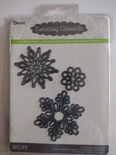 Darice Embossing Essentials Cut, Emboss, Stencil  - Assorted Snowflakes 3 pc