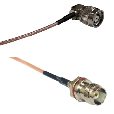 RG316 RP-TNC Male Angle to TNC Female Small Bulk RF Cable Rapid-SHIP LOT