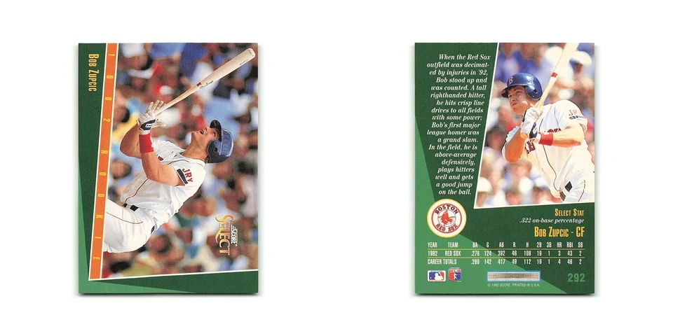 Bob Zupcic Rookie 1993 Score Select #292 Boston Red Sox Baseball Card NM - Image 3 of 3